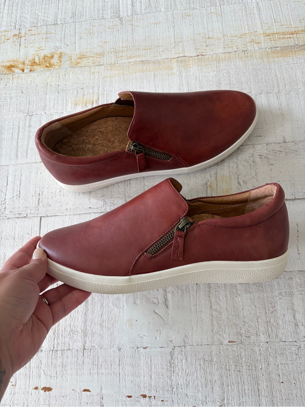Aetrex Jenna Slip On Shoes size 10 Brown Leather Casual Comfort Loafer Zipper - Picture 12 of 12